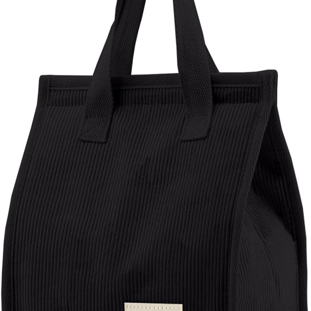 Corduroy Lunch Tote Bag For Women Cute Insulated Lunch Box With Large Capacity 7